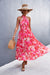 Vestido Longo Decote Cruzado Estampado