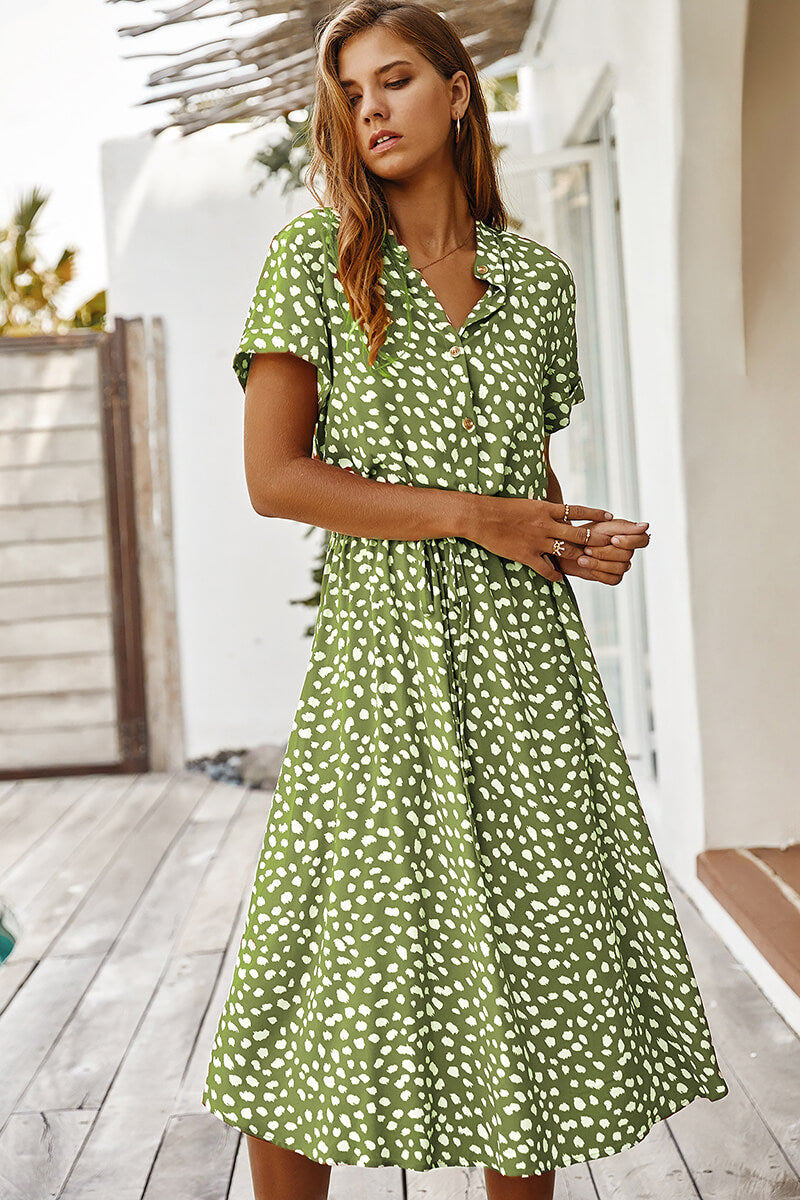 Polka dot best sale midi shirt dress